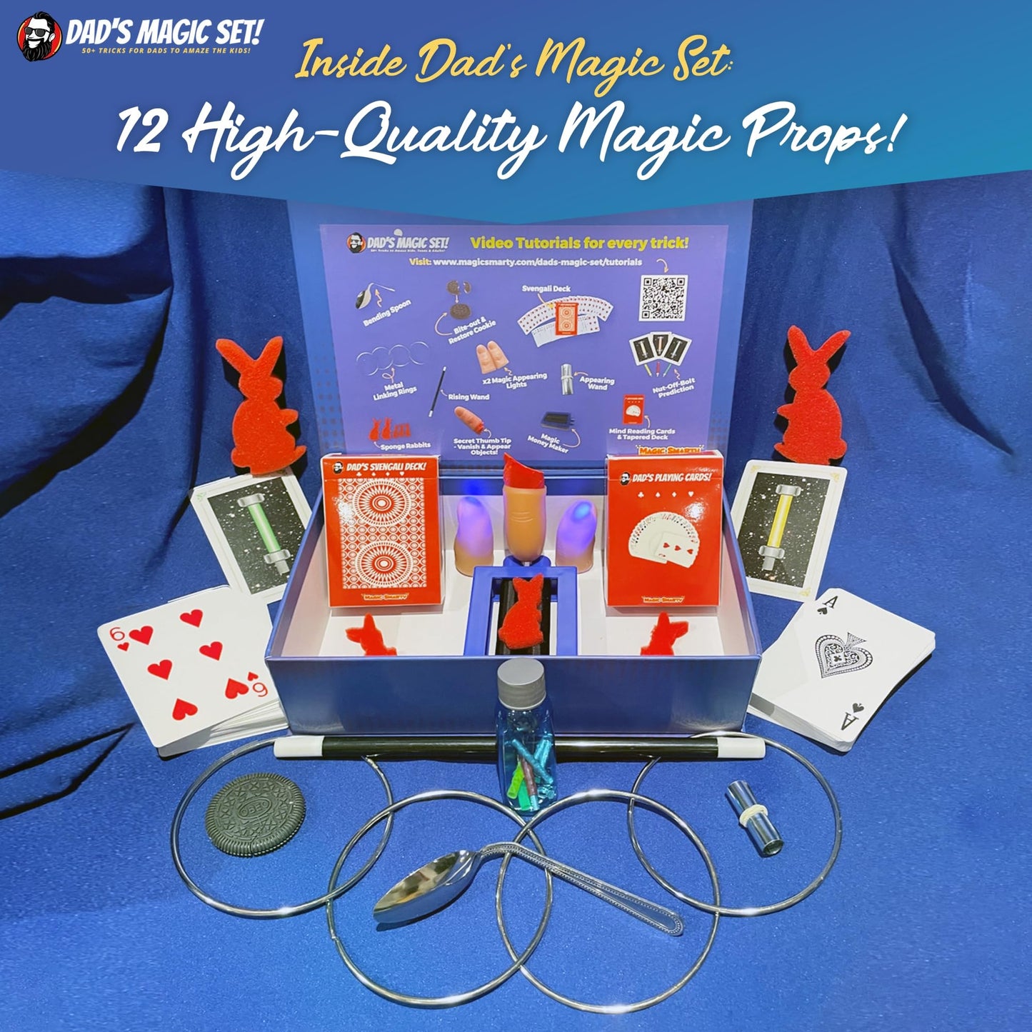 Dad’s Magic Set – 50 Awesome Tricks for Dad to Amaze The Family – Video Tutorials Included - Taught by 20-Year Pro Magician Martin John - A Great Fun Dad Gift