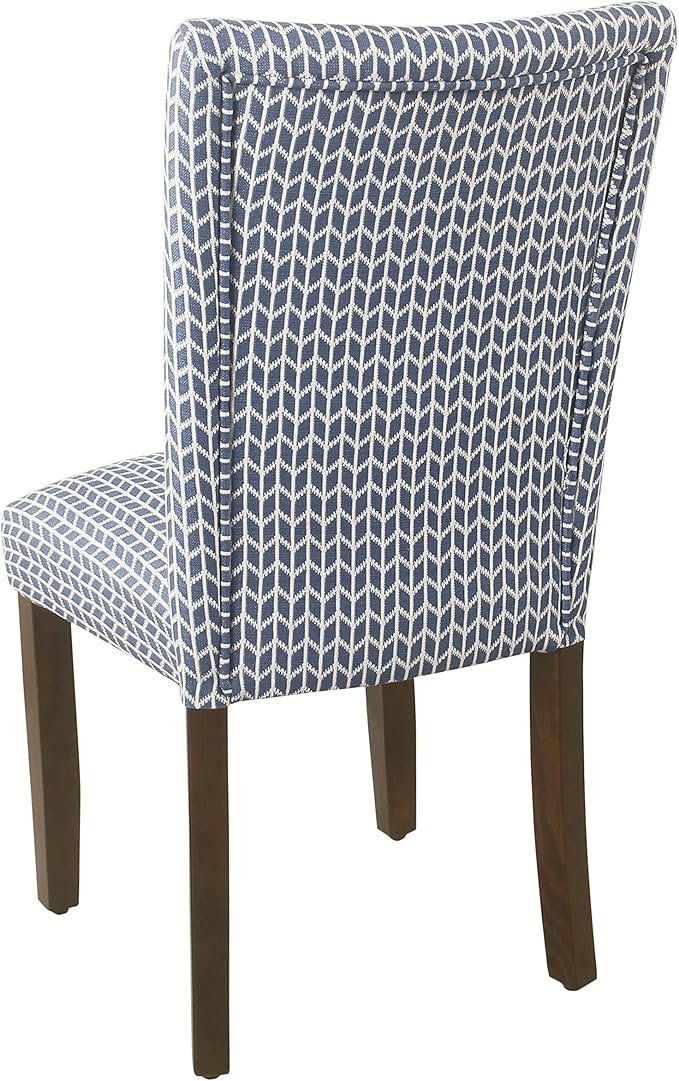 HomePop Classic Parsons Dining Chair - Blue Geometric (Set of 2)