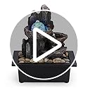Tabletop Fountain Rotating Ball Rock Waterfall Fountain Office Tabletop Fountains for Home Office Decor Includes Many Natu...
