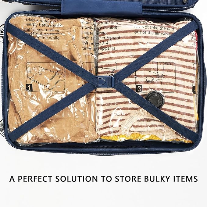 SUOCO 8 Small Vacuum Storage Bags, Vacuum Seal Bags for Clothing, Travel Space Saver Bags for Luggage Clothes