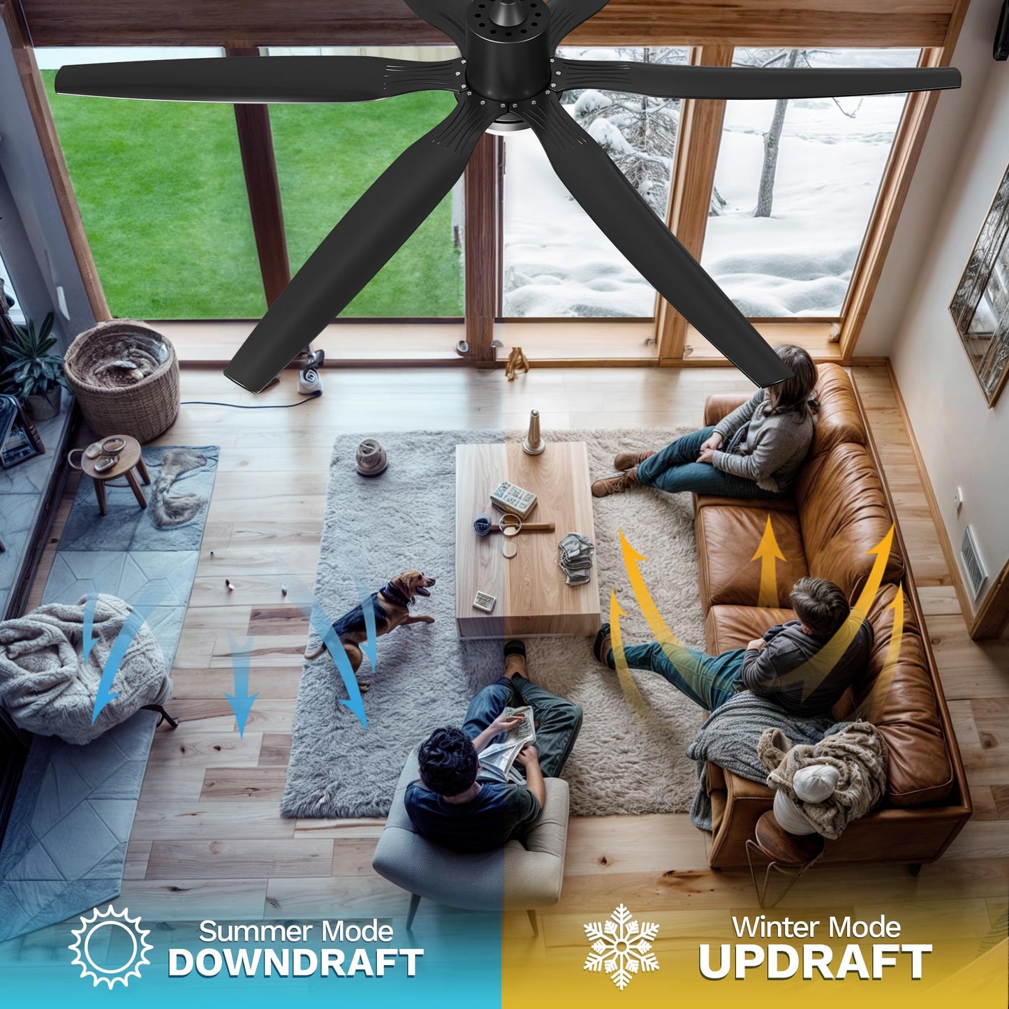 Dwvo 66 Inch Ceiling Fan With Lights, Smart Ceiling Fan With App/Remote Control, 3Cct Lighting, 6-Speed, Reversible Quiet Dc Mot