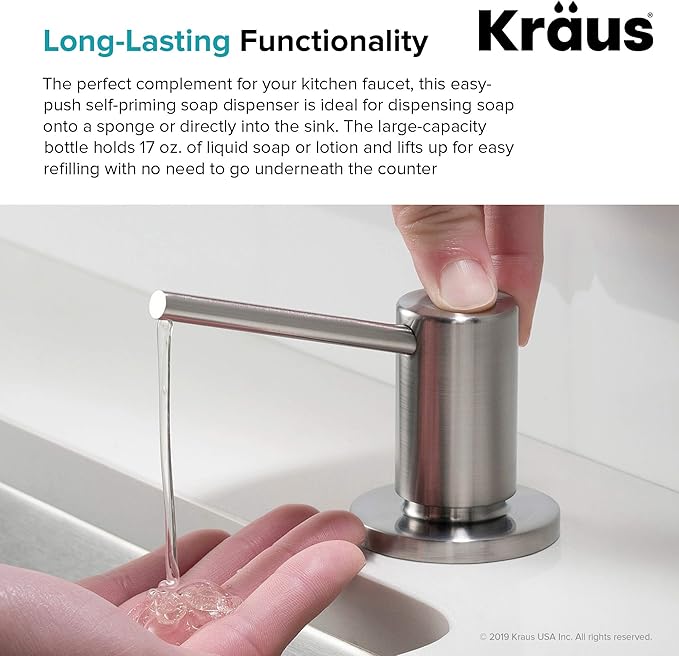 KRAUS Kitchen Soap and Lotion Dispenser in Spot Free Stainless Steel, KSD-43SFS