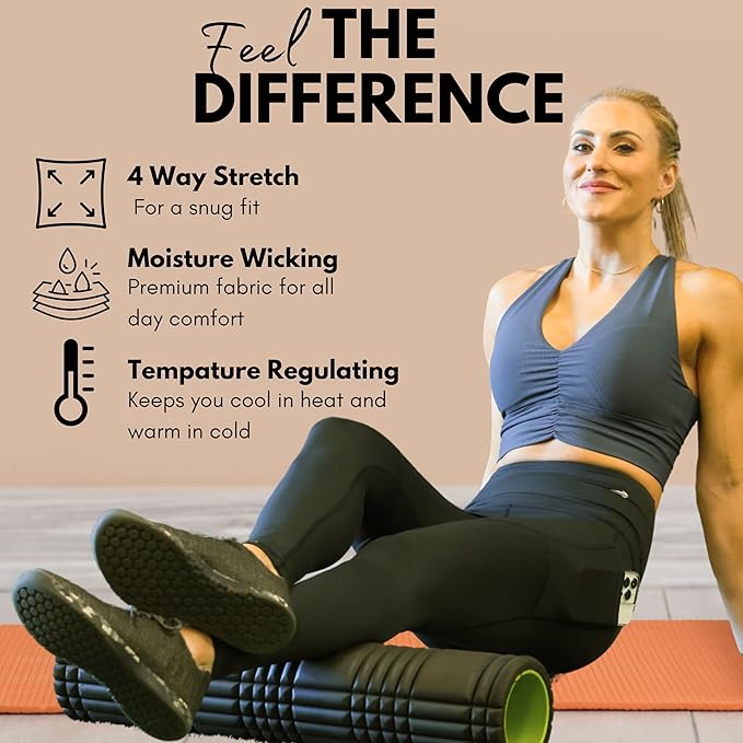 CompressionZ Women's Compression Leggings High Waisted Performance Shaping Gym, Pilates, Travel, Yoga, Workout Pants
