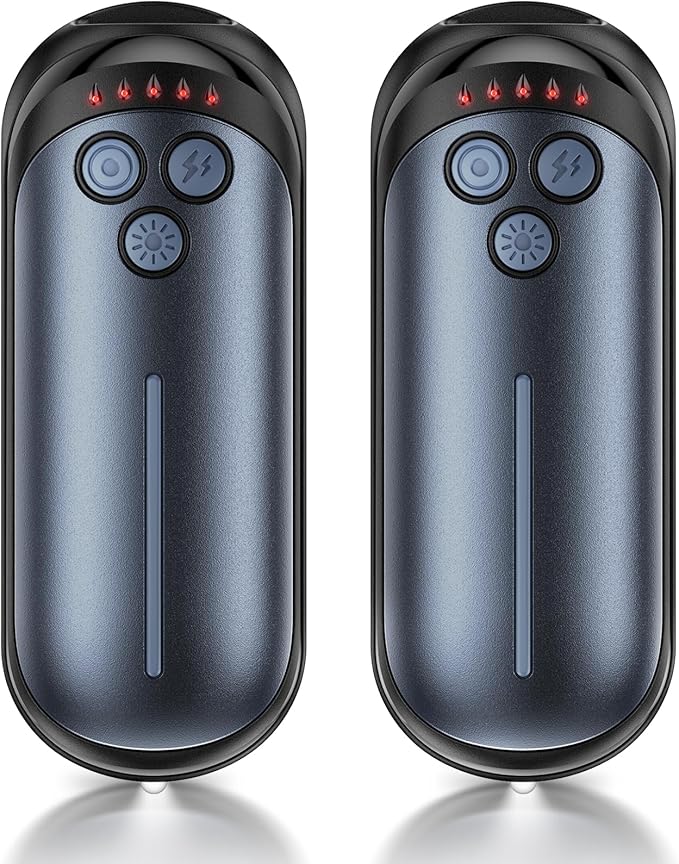 Rechargeable Hand Warmers 2 Pack, 6000mAh Electric Hand Warmer Rechargeable, 2 in 1 Portable Hand Warmers with AI Smart Chips, Outdoor, Hunting, Camping for Family for Christmas
