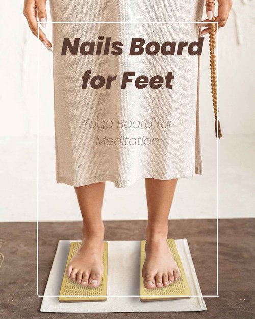 QEAHZ Sadhu Board - 8mm, Large Size, for Beginners, Nail Boards for feet, for Yoga and Meditation, Acupuncture Foot Massage