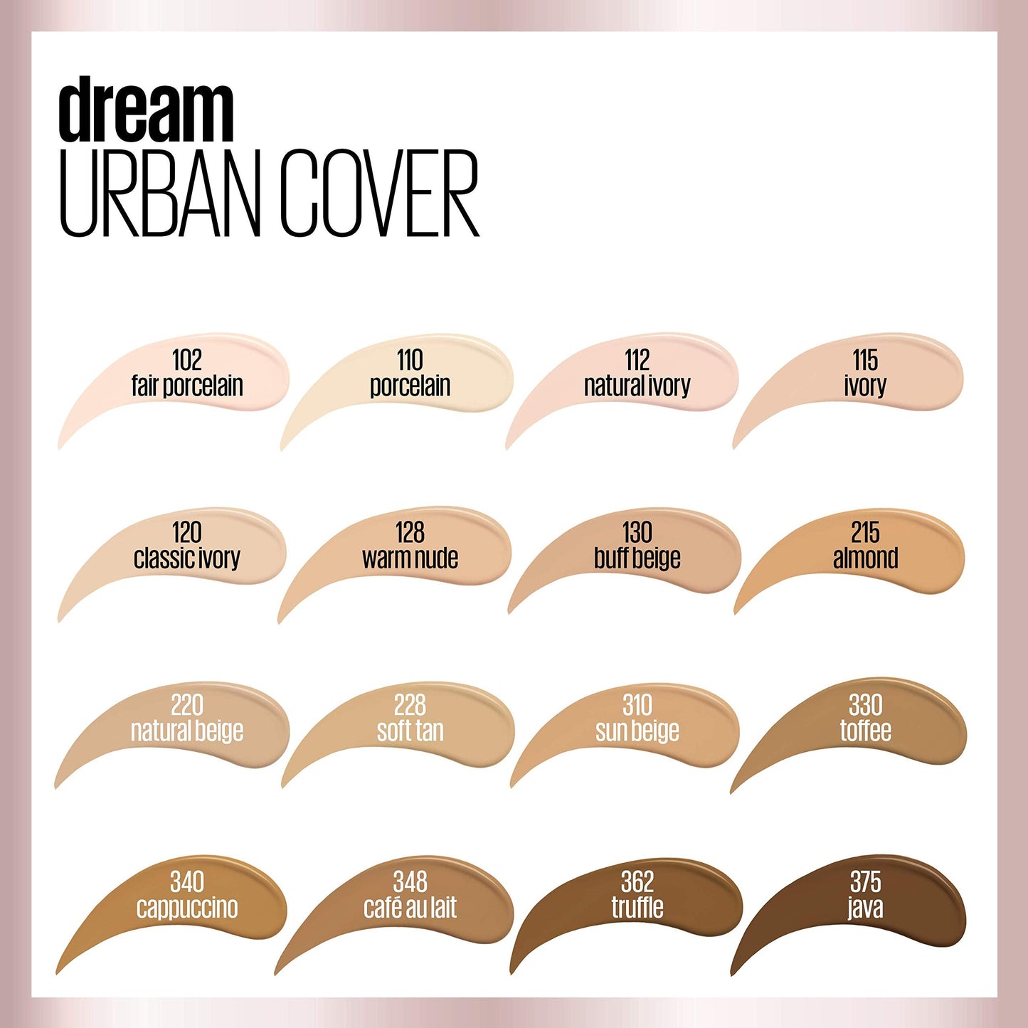 Maybelline Dream Urban Cover Flawless Coverage Foundation Makeup, SPF 50, Cappuccino