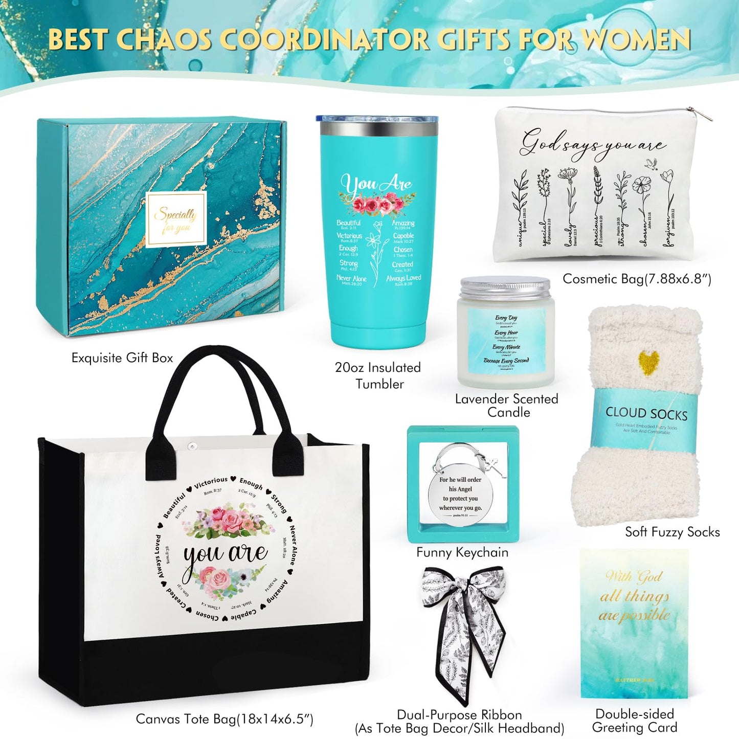 Christian Gifts for Women - Faith Based & Religious Gifts for Mom & Grandma: Bible Verse Tote Bags for Birthday & Christmas