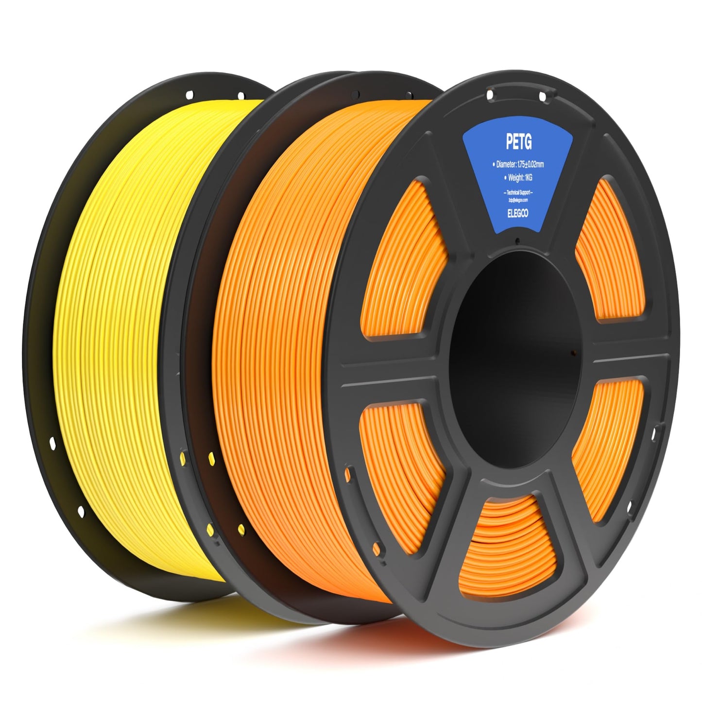 ELEGOO PETG Filament 1.75mm Yellow & Orange 2KG, 3D Printer Filament Dimensional Accuracy +/- 0.02 mm, 2pcs 1kg Spool(2.2lbs) Fi