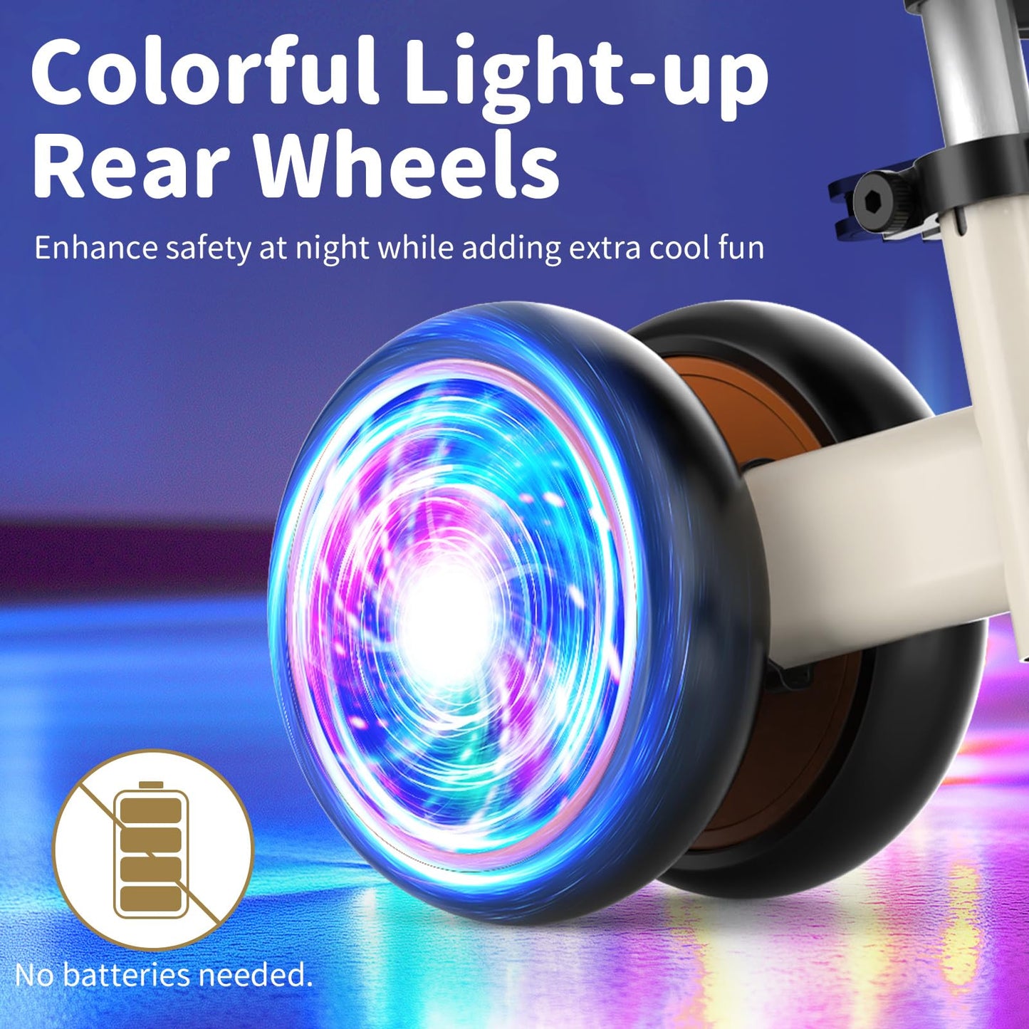 BELEEV Colorful Lighting Baby Balance Bike for 1-3 Year Old Boys Girls, Toddler Bike with Light-Up Wheels, Adjustable Seat & Handlebar, 135° Safe Limited Steer, First Gift for 10-36 Month(Brown)