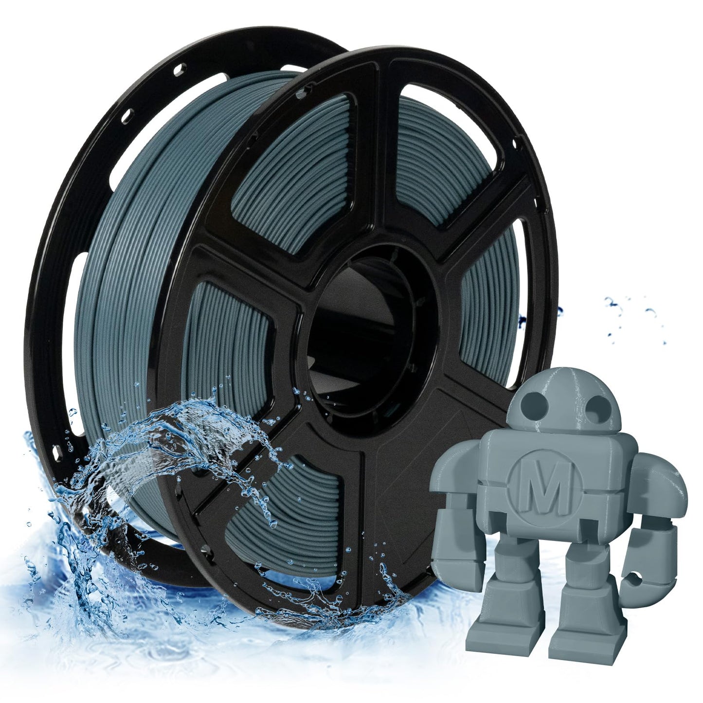 FLASHFORGE PETG Pro Filament 1.75mm Grey, 3D Printer Filament 1kg (2.2lbs) Spool, Dimensional Accuracy +/- 0.02mm, 3D Printing F