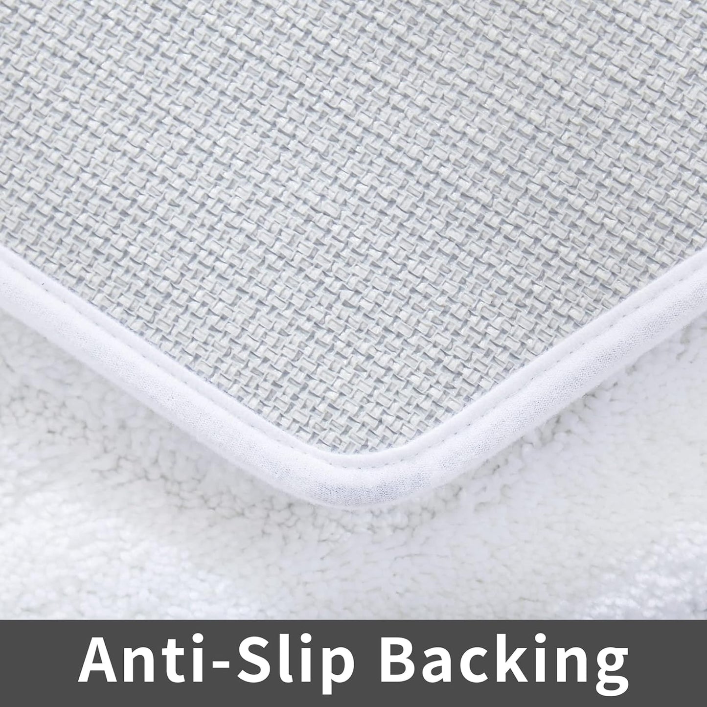 COSY HOMEER Extra Thick Bath Linen Sets Rugs for Bathroom - Anti-Slip Bath Mats Soft 100% Strong Polyester Living Room Bedroom Water Absorbent(White,17x27 - Inches)