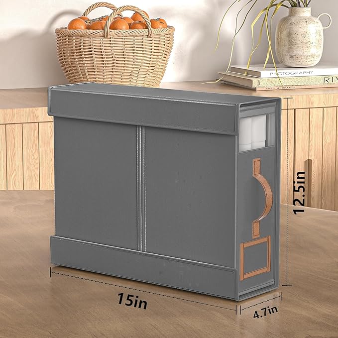 1 Pack Bed Sheet Organizers And Storage,Foldable Sheets Organizer For Linen Closet,Bedding Storage Box With Handle For Thin Bedsheets,Clothes,Blanket-Gray