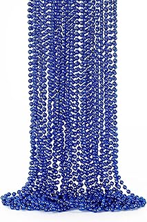EOBOH 12PCS Christmas Bead Necklace, Blue Bead Necklace Stuff Accessories, 33" Mardi Gras Beads Costume, Festival Events P...