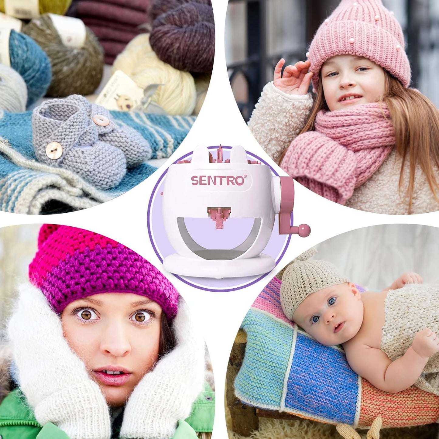 SENTRO Knitting Machine, 22 Needle Knitting Machines, Smart Knit Loom Machine, Circular Weaving Crochet Knitting Loom Machine Kit, DIY Knitting Crochet Machine for Adults and Kids 