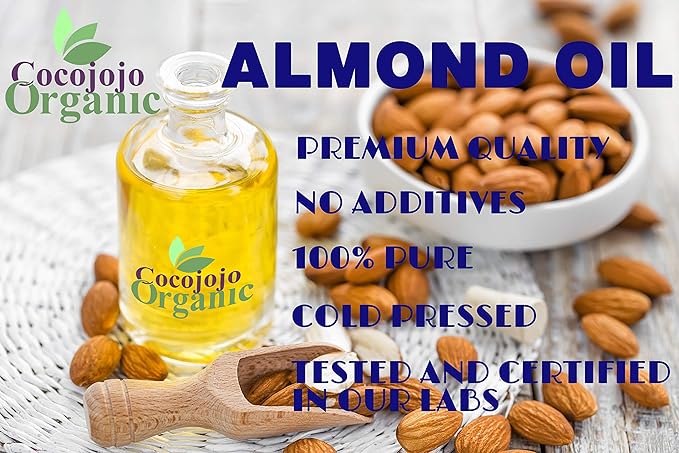 Dr Joe Lab Sweet Almond Oil for Hair, Sweet Almond Oil for Skin, Body, Nails, Pure Natural Cold Pressed Unrefined Extra Virgin Moisturizes & Nourishes - 32 Fl Oz - Packaging May Vary