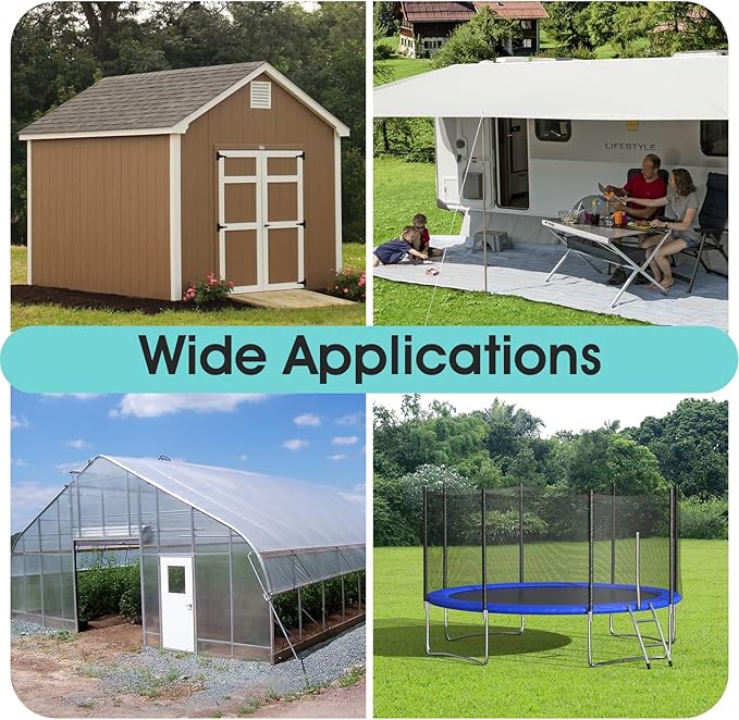 Payivsve Ground Anchors Screw in, Multi-Purpose Trampoline Stakes Heavy Duty, 3" Wider Spiral Mobile Home Anchors Hurricane Earth Anchor for Trampoline, Storage Shed, Swing Sets, Carports