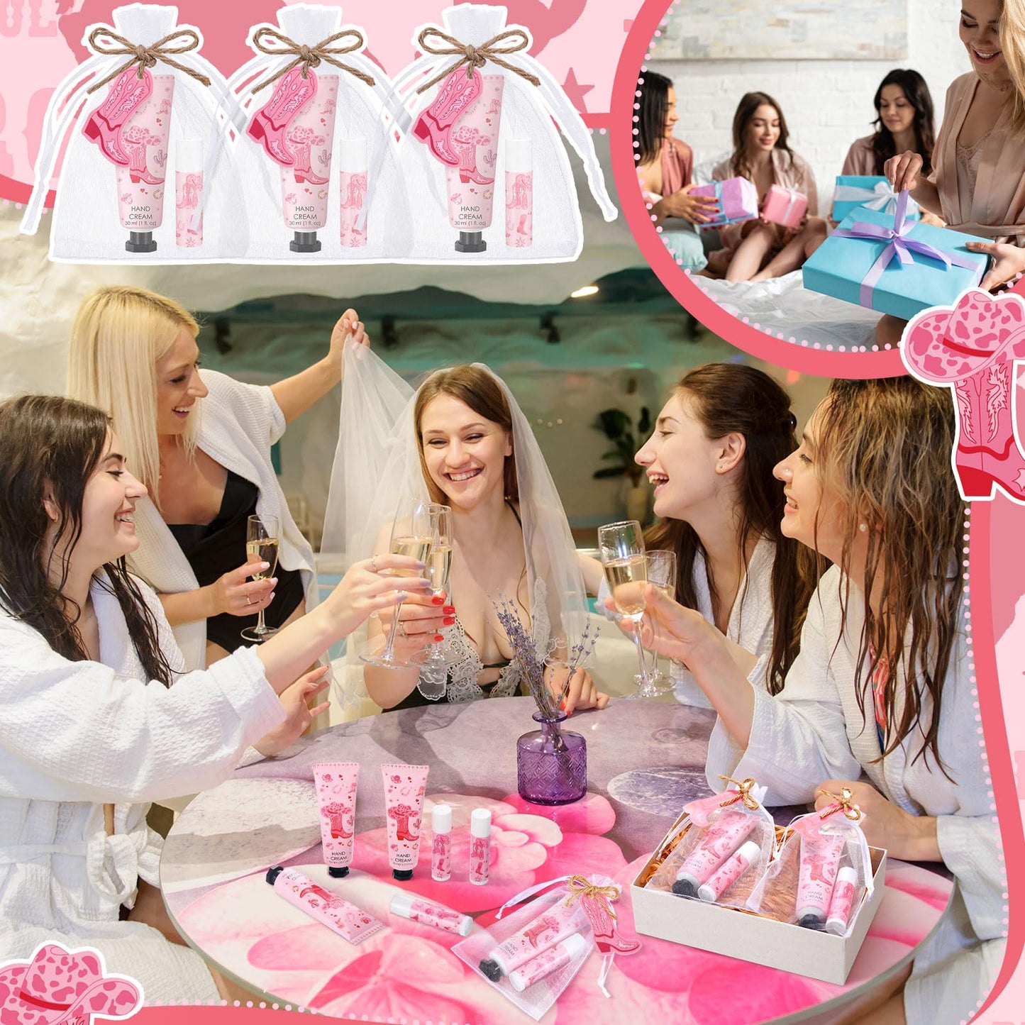 Swiffen 48 Sets Cowgirl Party Favors Western Theme Party Gifts for Guests Disco Cowgirl Boots Bachelorette Baby Bridal Shower Gi
