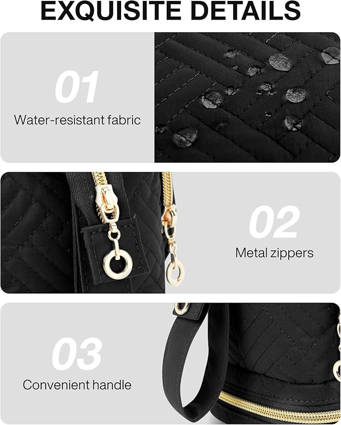 BAGSMART Travel Makeup Bag, Cosmetic Bag Make Up Organizer Case,Large Wide-open Pouch for Women Purse for Toiletries Accessories Brushes