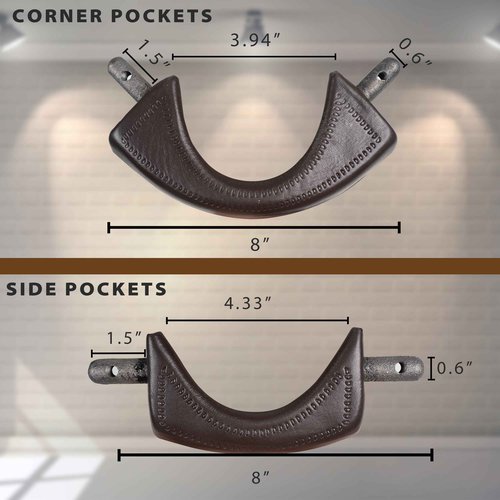 Collapsar Pool Table Pockets,Leatherette Billiard Pockets Set of 6,Replacement Pockets for Pool Table Accessories