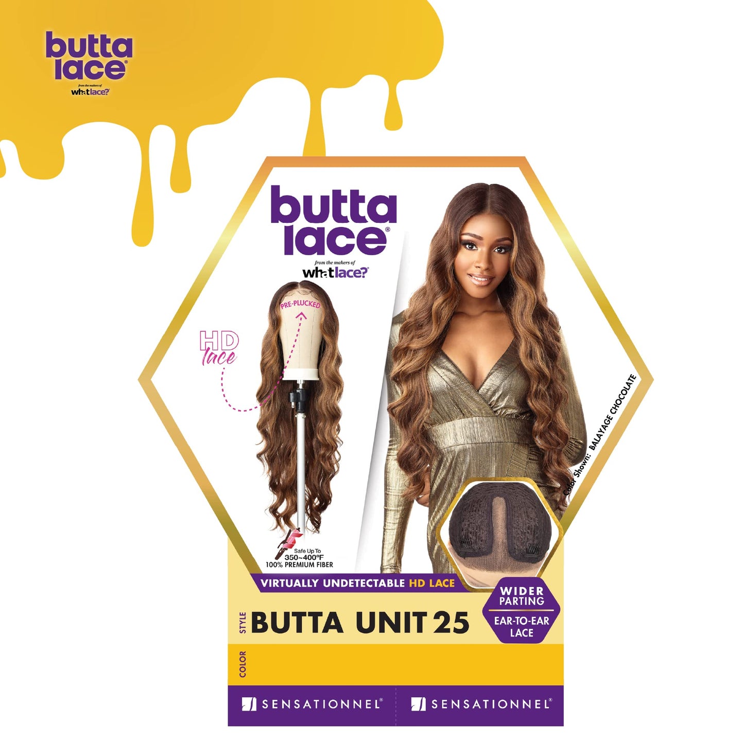 Sensationnel Butta Lace Wigs - Unit 25 Extra Wide 5 Inch Deep Parting Synthetic Preplucked Hairline Glueless Lacefront (BALAYAGE
