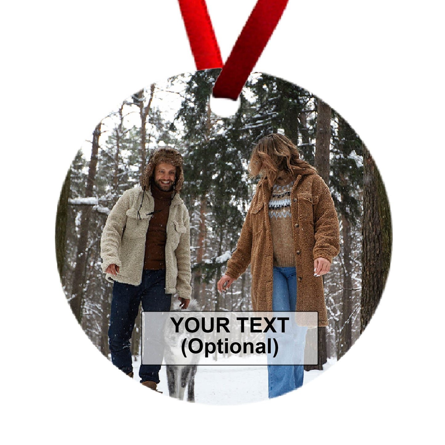 Smile Art Design Personalized Photo Christmas Ornament 2023 - Metal Custom Family Picture Ornament - Tree Decorations, Round
