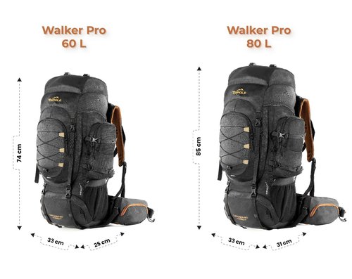 Tripole Walker Pro Rucksack for Trekking and Hiking (Black, 80)
