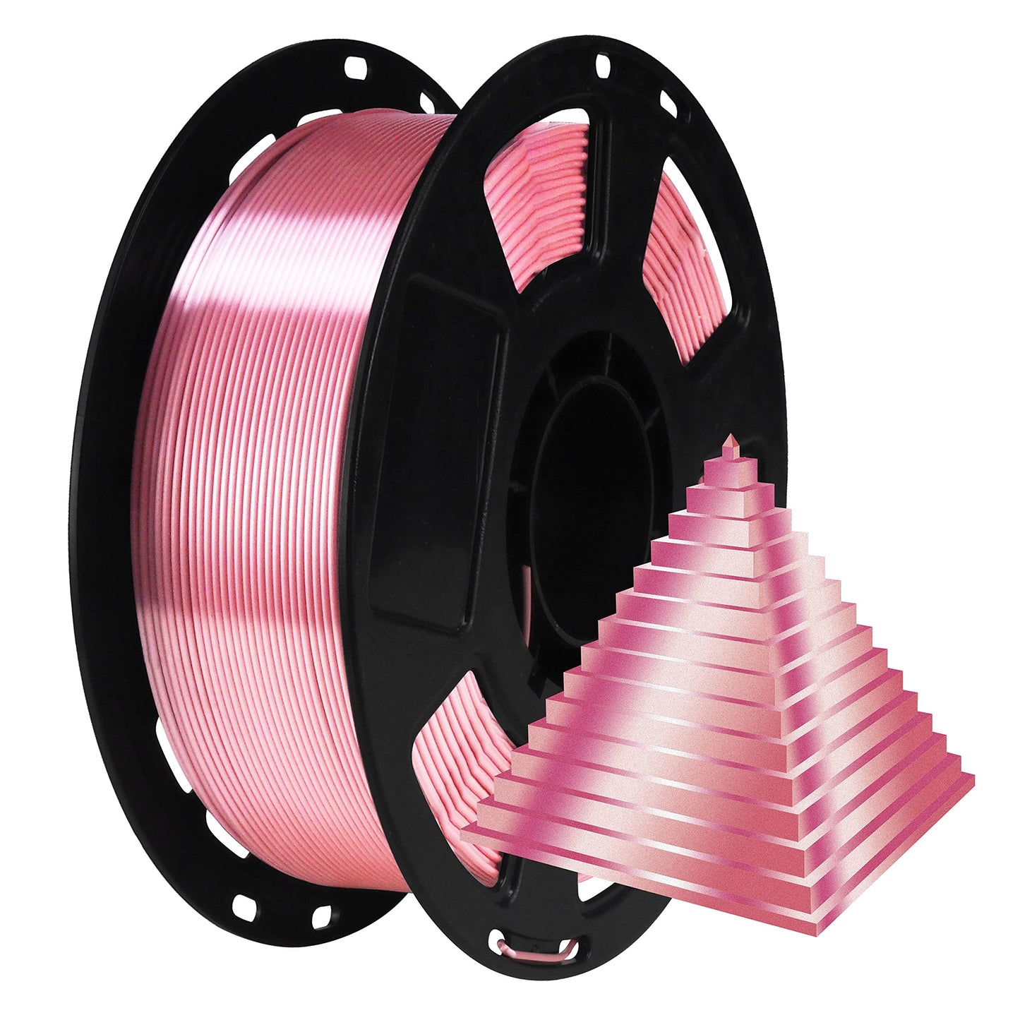 1.75mm Silk Rose Gold PLA Pink Pearlescent Shining 3D Printing Material, 1kg 2.2lbs 3D Plastic Material, Widely Support for FDM