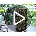 GOSSI Indoor Fountain Beautiful Stump Water Fountain Relaxation Raindrop Fountains Meditation Desk Fountain Artistic Water...