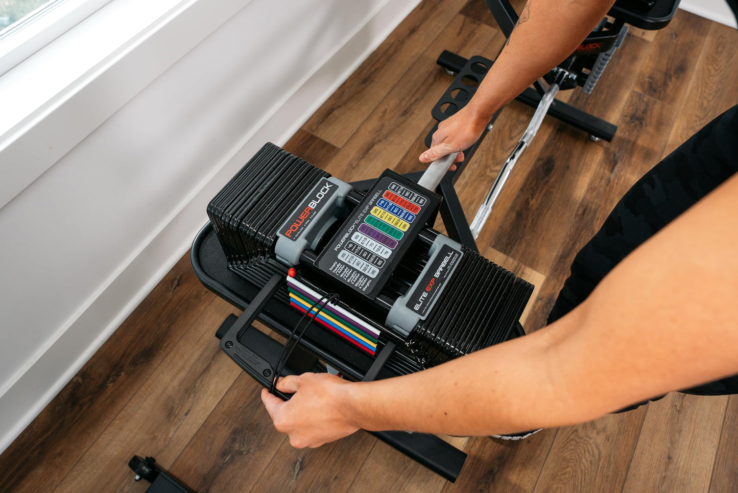 PowerBlock Elite EXP Straight Bar – Compatible with PowerBlock Elite EXP Adjustable Dumbbells, Weightlifting, Curling Bar, Weight Bar, Workout Equipment, Strength Training