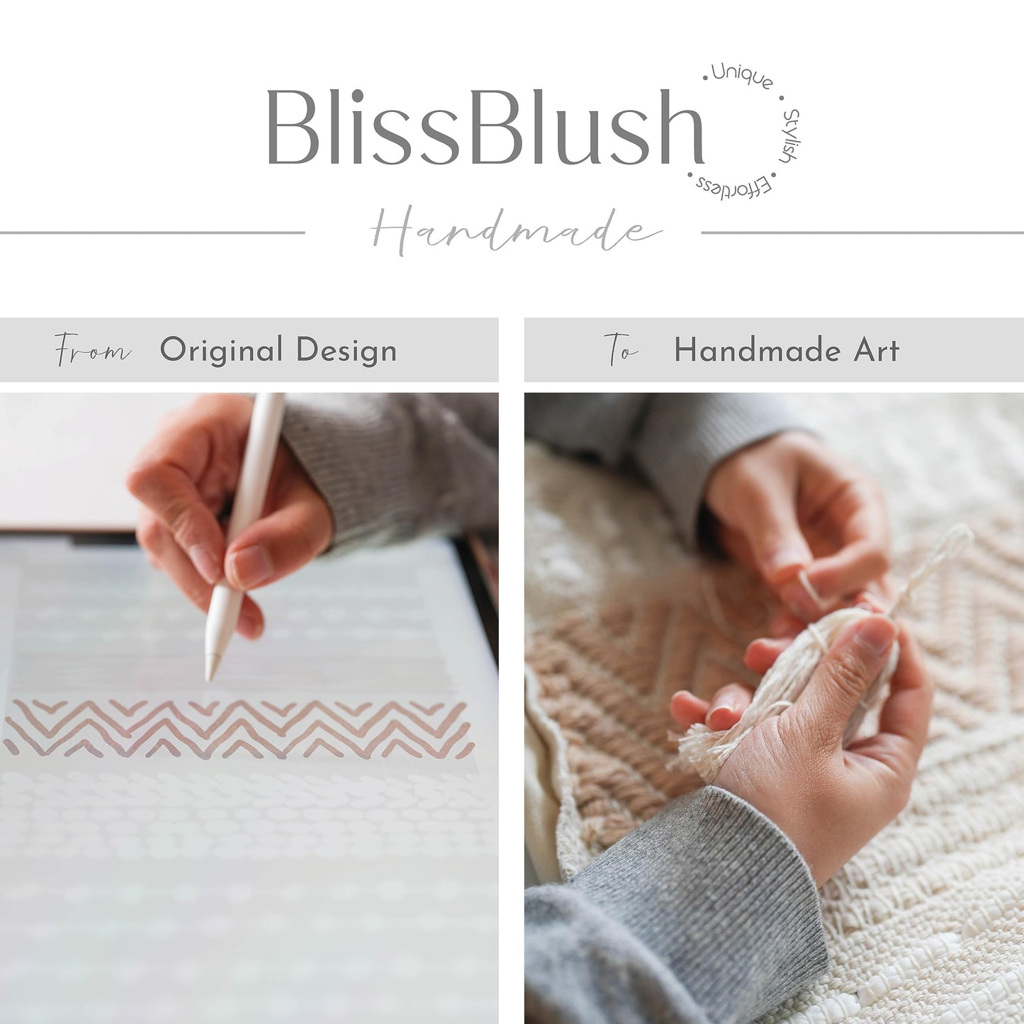 BlissBlush Gray Decorative Throw Pillow Cover 20x20 Combo Set of 2 Square Boho Neutral Grey Accent Pillowcase Tassels Farmhouse Cushion for Couch Sofa Bedroom Living Room Home Décor Cover ONLY