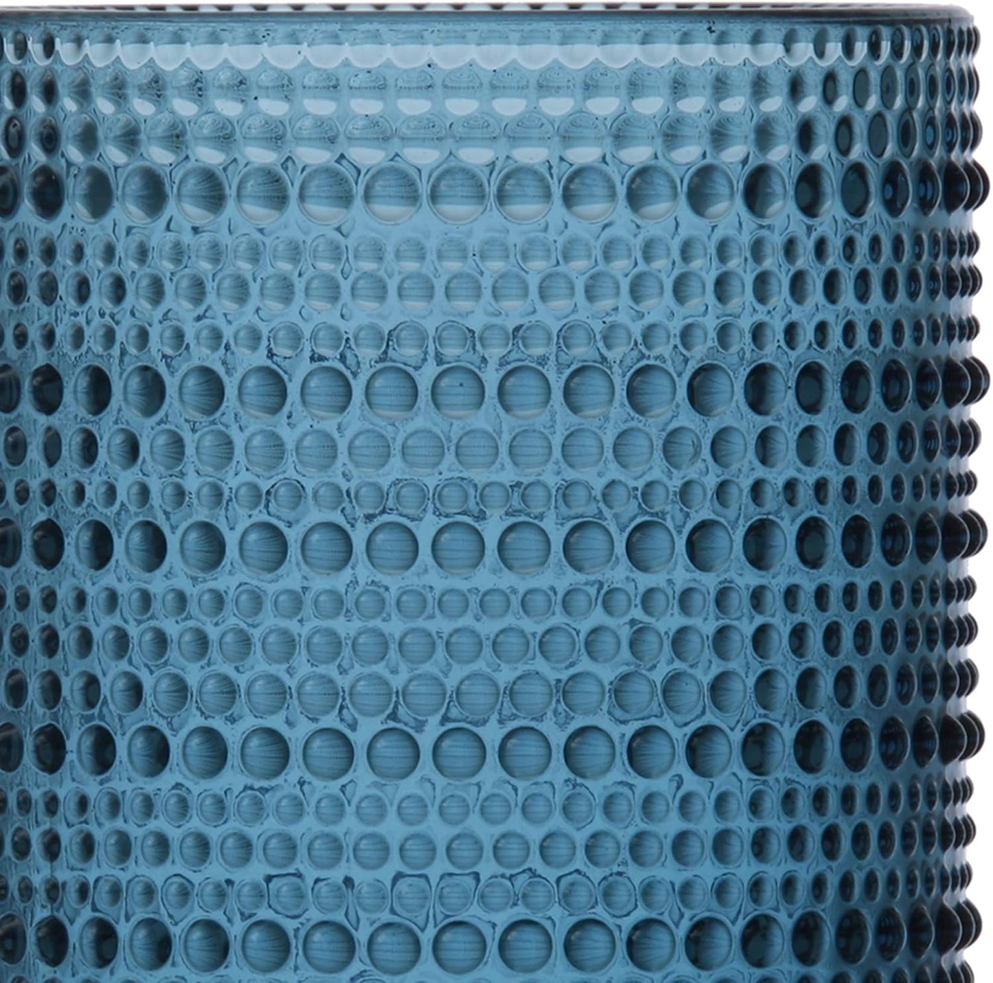 Fortessa Orbetto Outdoor Hobnail Plastic Drinkware Collection, Iced Beverage Cocktail Glass 4 Pack, 13 Ounce, Cornflower Blue