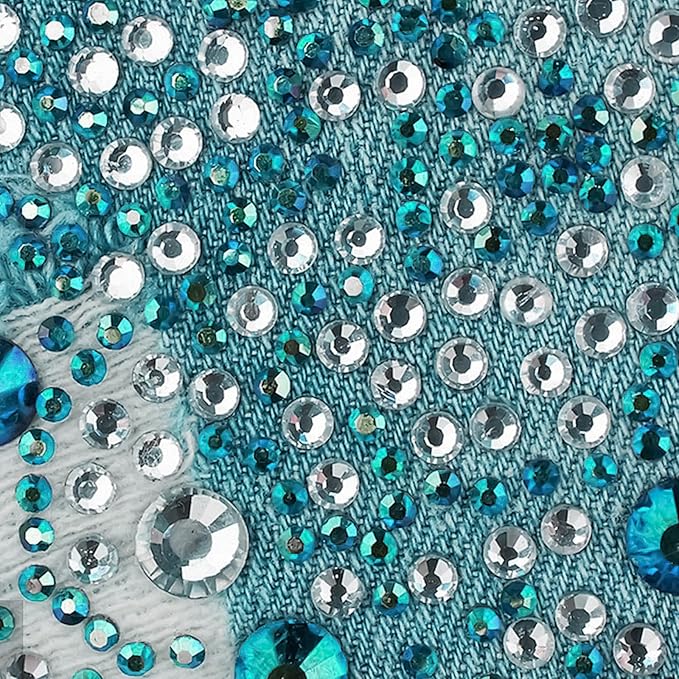 975Pcs Crystal Pcs Face & Eye Jewels STLK, Adhesive Rhinestones 3/4/5/6 mm DIY Body Gems Crafts (gem lightblue)