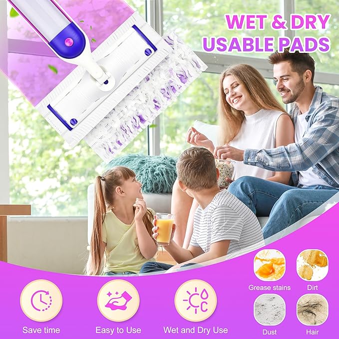 40 Count Disposable Mopping Pad Refills for Power Mop Refills, Multi-Surface Mopping Pad Refills,Unscented Spray Cleaning Repalcement Pads Refill