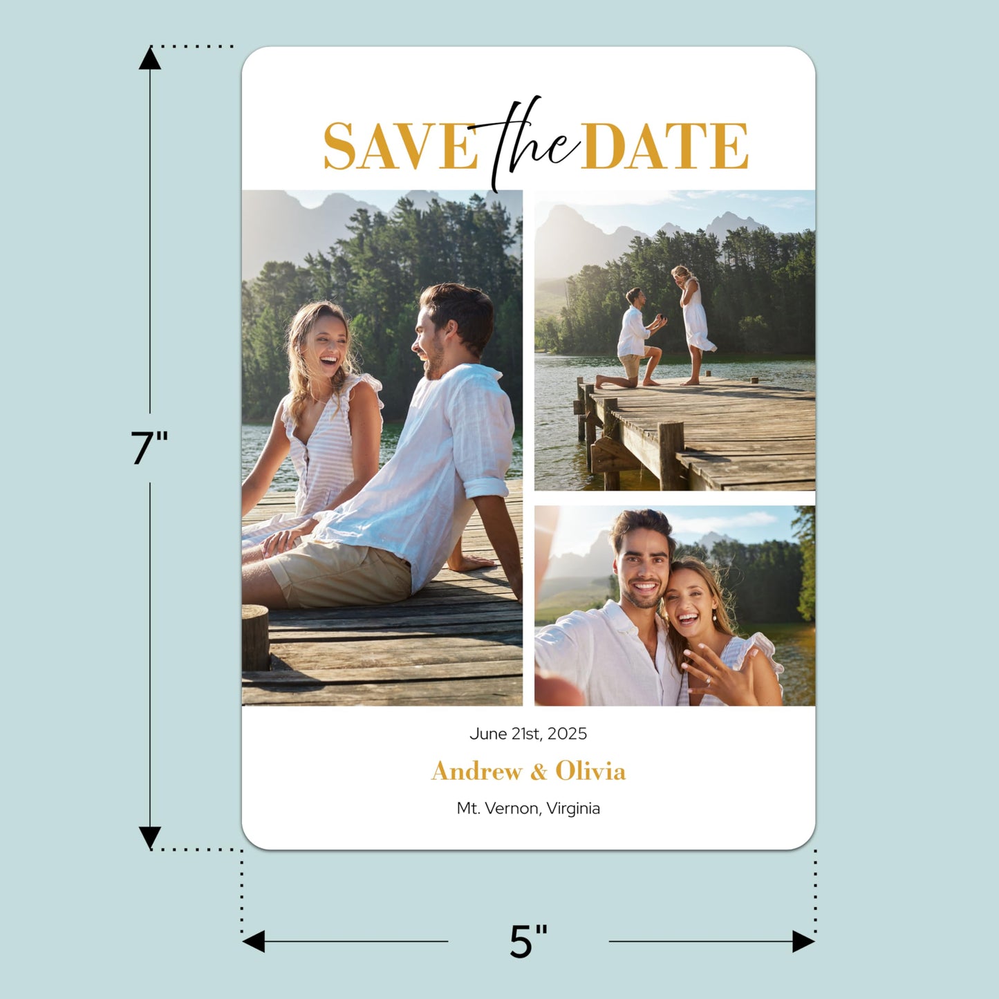 Bunny Badges Personalized Save the Date Announcements - Custom Save the Date Cards for Weddings