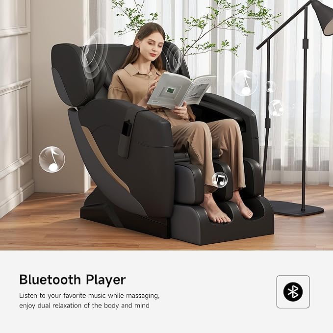 2025 Massage Chair Full Body, Zero Gravity Recliner with 6 Auto Modes, Foot Massage, Heating, Bluetooth, Black