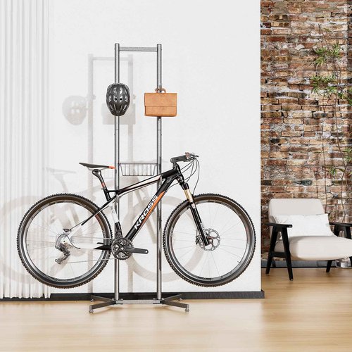 CXWXC 2-/4-Bike Storage Rack with Basket - Bike Rack Garage for Road, Mountain and Hybrid Bike Garage & Home (For 2 bikes)