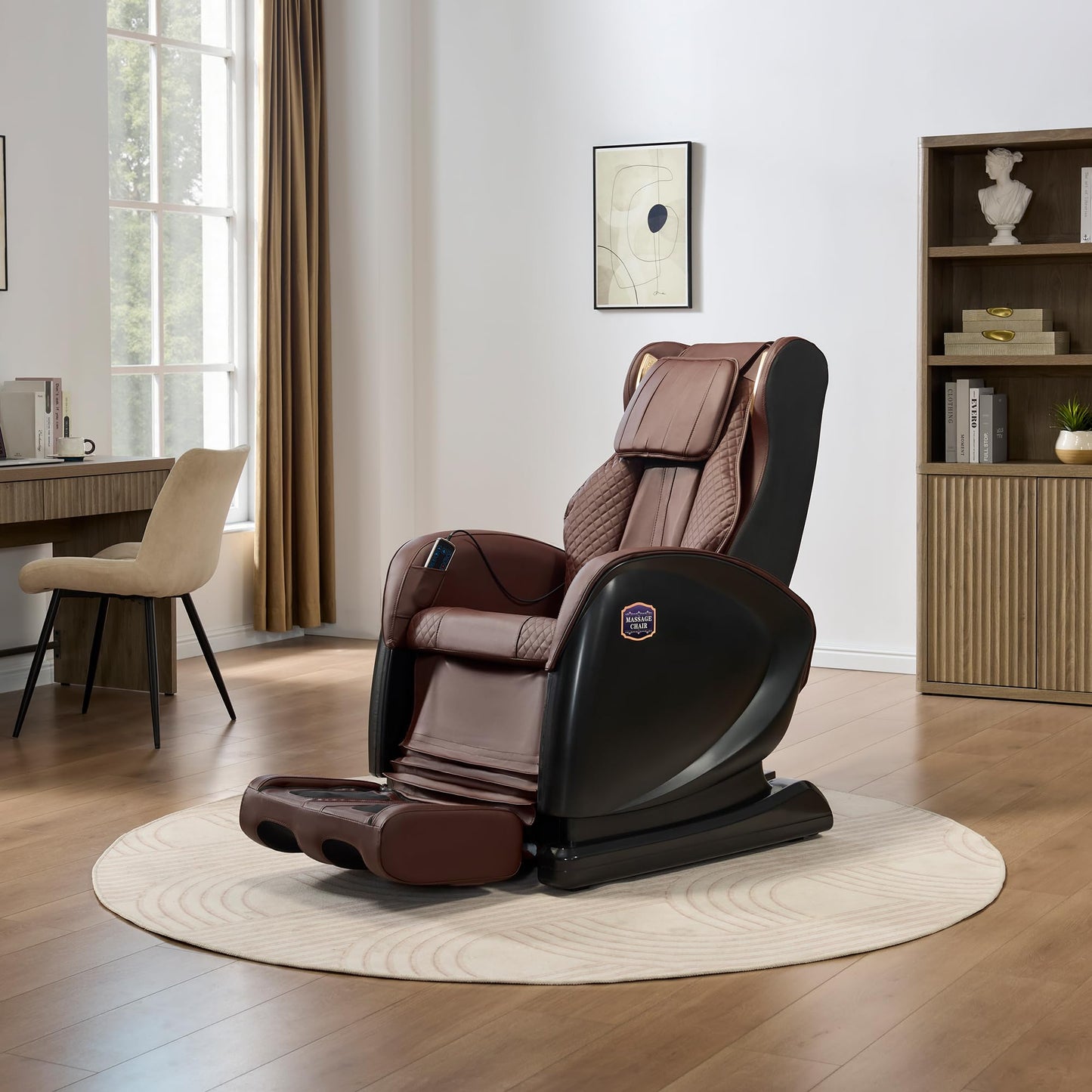 KEIKI 2026 Massage Chair Full Body, Zero Gravity Recliner, Upgraded Calf & Foot Rollers, Waist & Leg Heating, Bluetooth Speaker and Remote Control, Brown