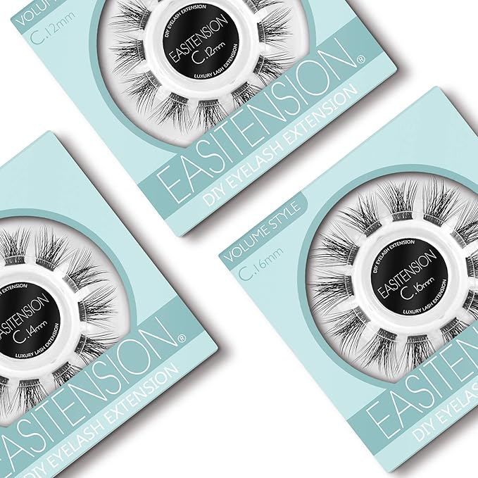 DIY Eyelash Extension, 3D Effect Individual Glue Bonded Lash Clusters Volume Lashes Set, Home Eyelash Extension, Lashes Pack (14MM-Volume)