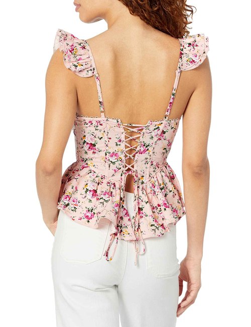 ASTR the label Women's BAYLIN TOP, Pink Floral, L
