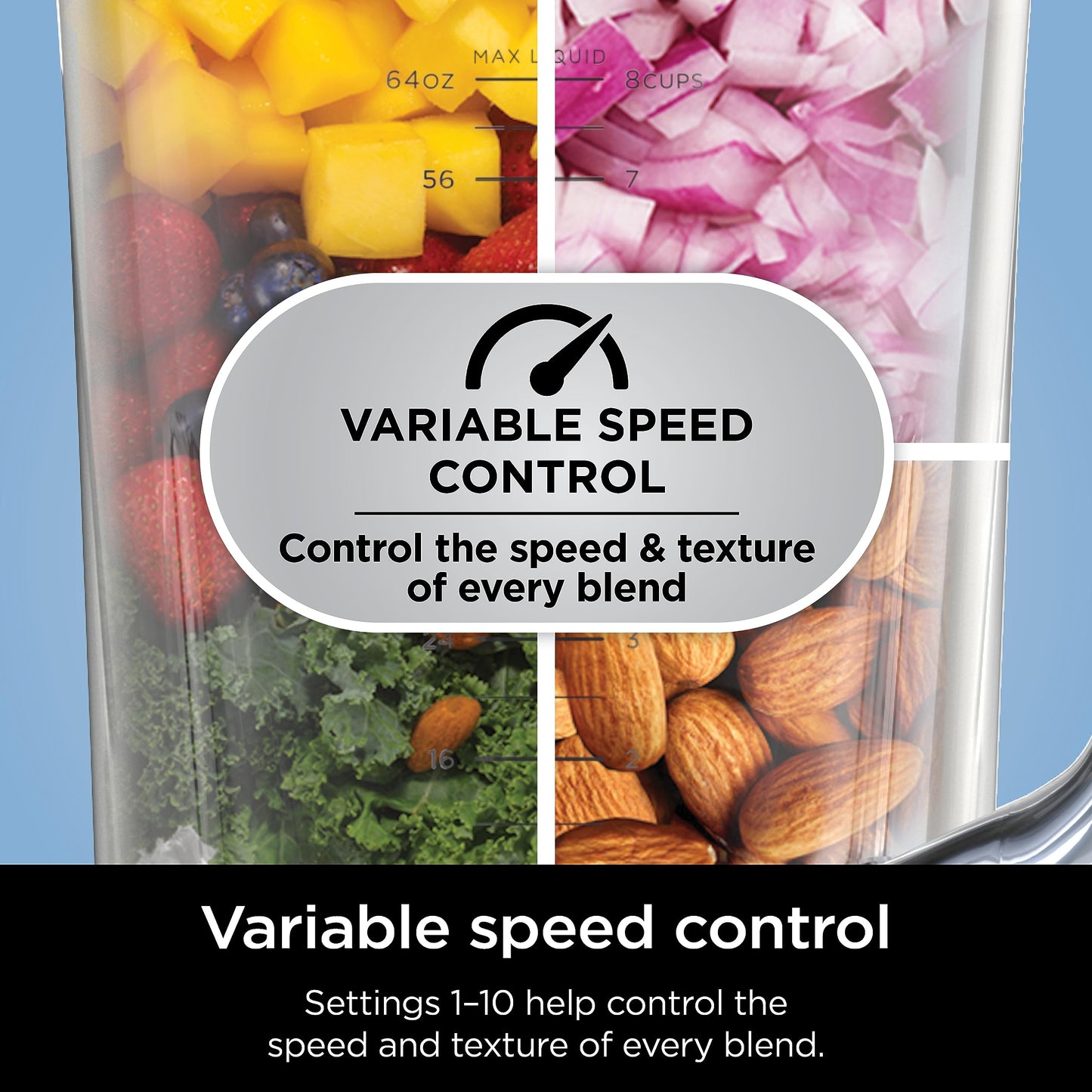 Ninja Full Size Blender I All-in-One | Best for Smoothies, Frozen Drinks, Shakes, Veggie Chopper & More | BlendSense Technology I 72 oz. Pitcher | 1800 Peak Watt | Silver | TB201