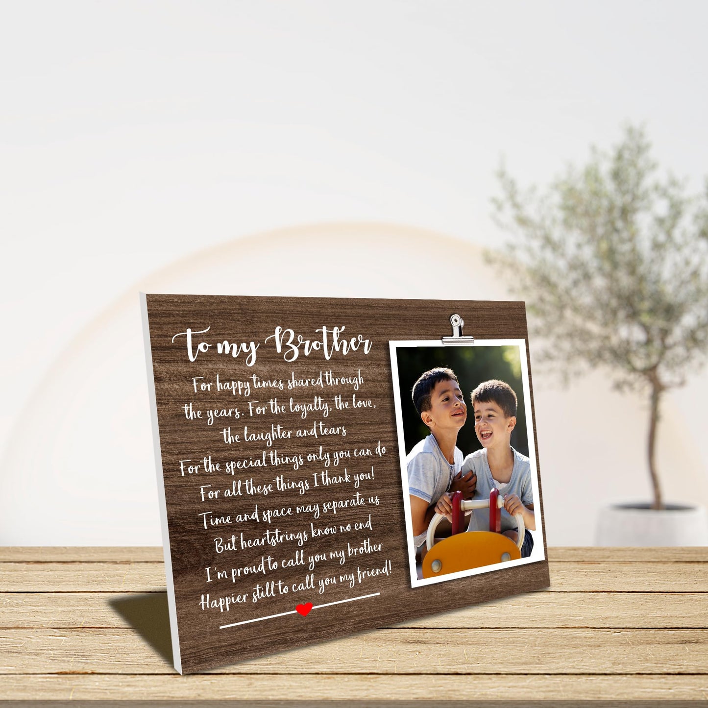 To My Brother Picture Frame - Birthday for Sibling from Sister, Little or Big Brother Present