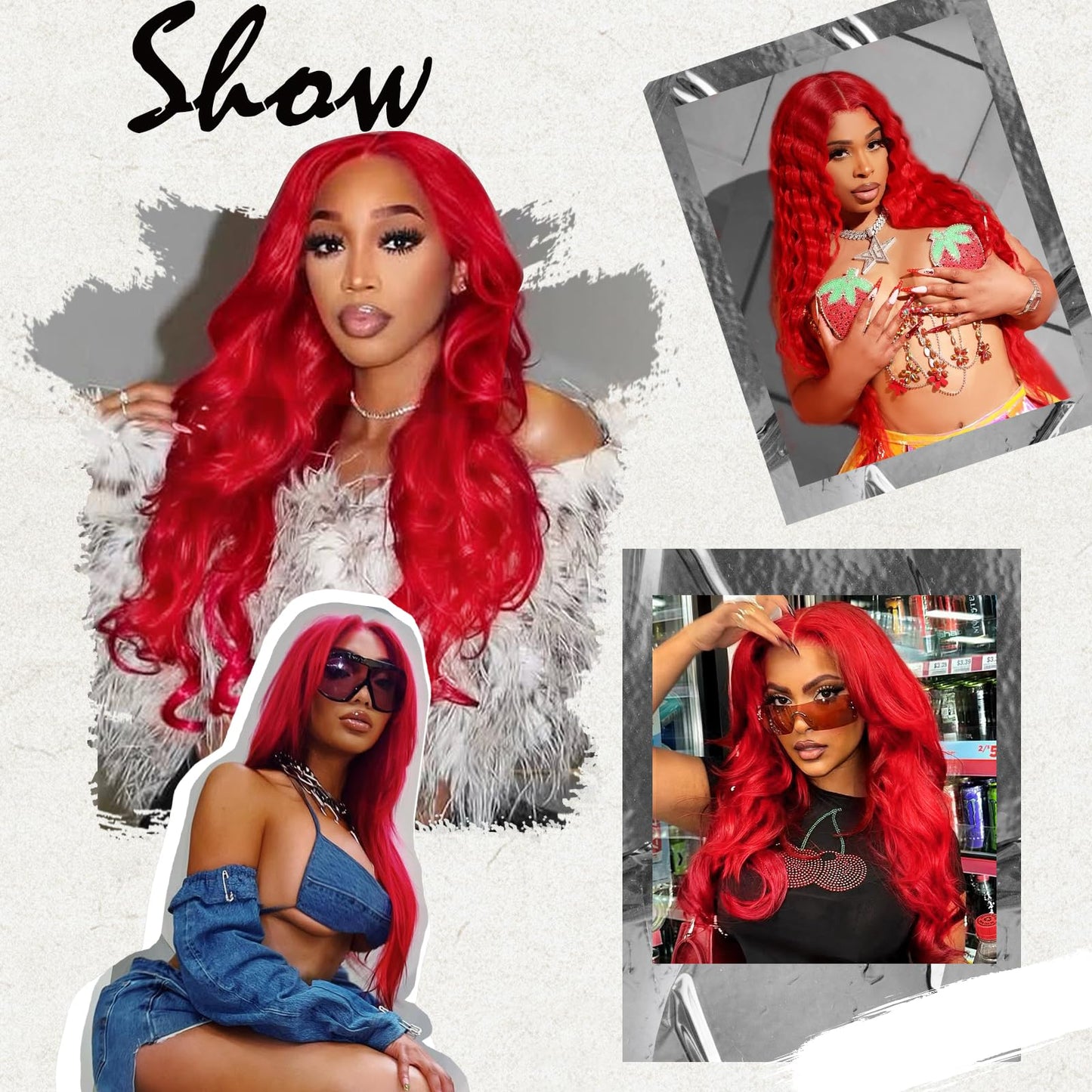 Shciyair 30 Inch Red Human Hair Wig 13x4 Body Wave Lace Front Wigs Human Hair Pre Plucked 200 Density HD Lace Frontal Wig Red Co