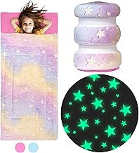 Kids Sleeping Bag for Boys & Girls - Glow in The Dark for Ages 3+, Large With Pillow Pocket, Extra Soft Toddler Blanket (6...