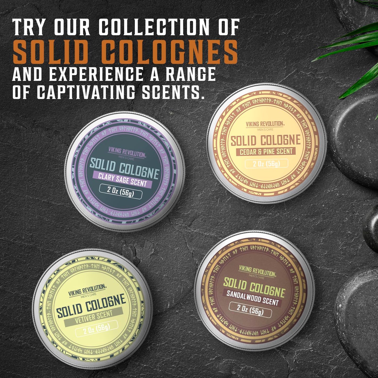 Viking Revolution Vetiver Mens Solid Cologne Men 2 Oz - Men Solid Perfume with Vetiver Cologne for Men - Balm Cologne for Mens Cologne Balm Travel Cologne Wax (1 pack, Vetiver)