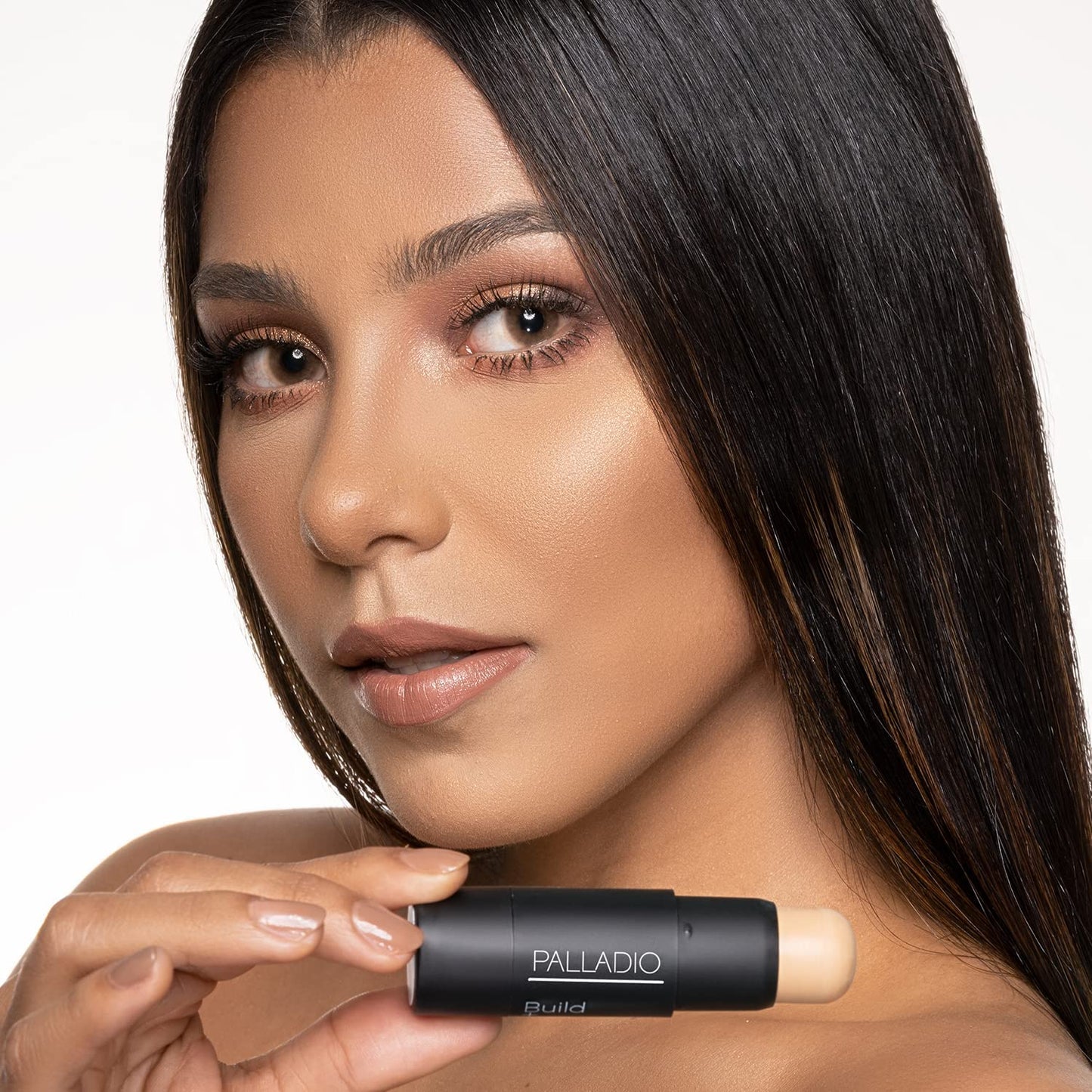 Palladio BUILD & BLEND Foundation Stick, Medium Coverage Buildable Contour Stick for Face, Ultra Blendable Creamy Formula for a
