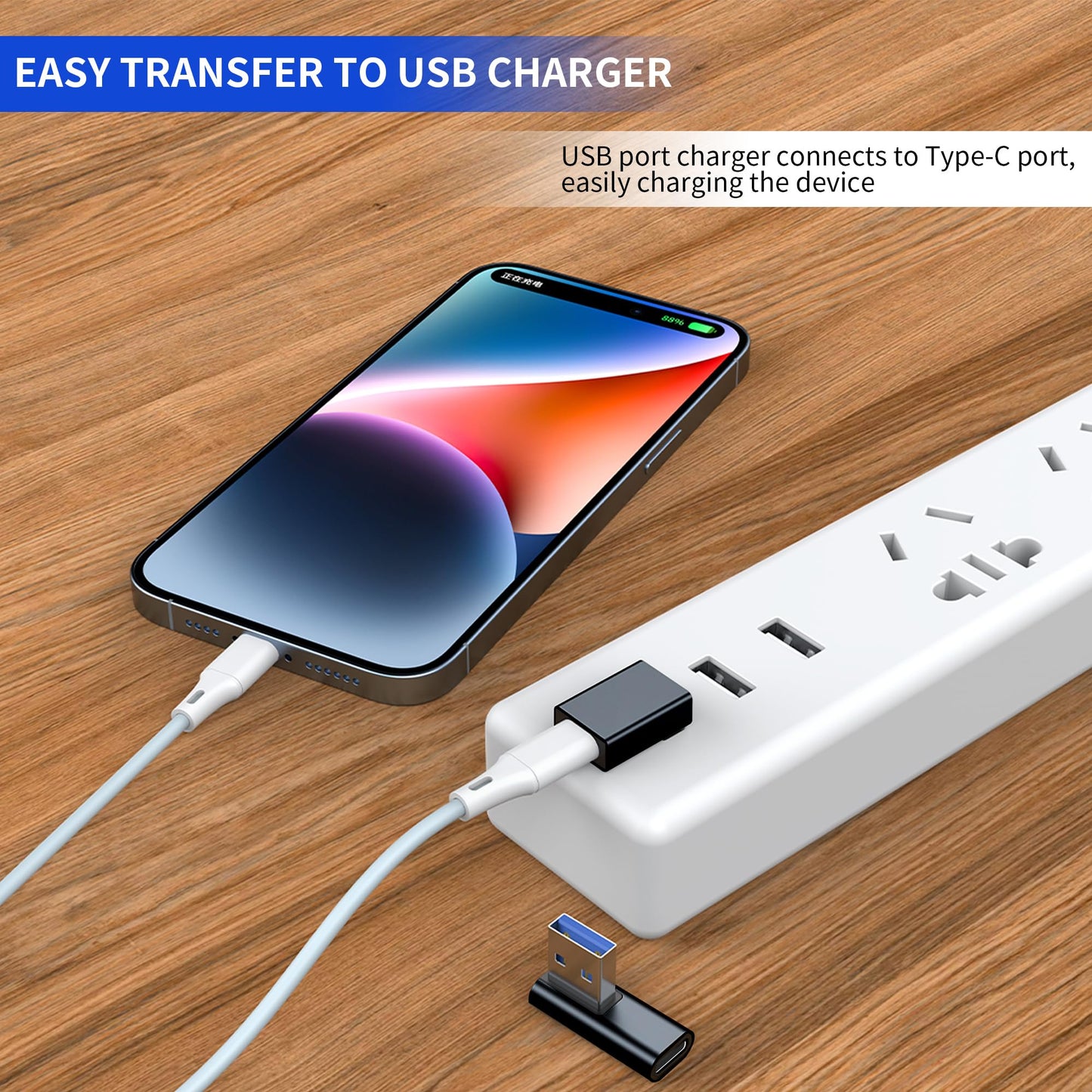 2 Pack Right Angle Usb 3.0 Male To Usb-C Female Adapter, 90 Degree Angle Usb 3.0 Male To Type C Female Connector For Pc, Laptop,
