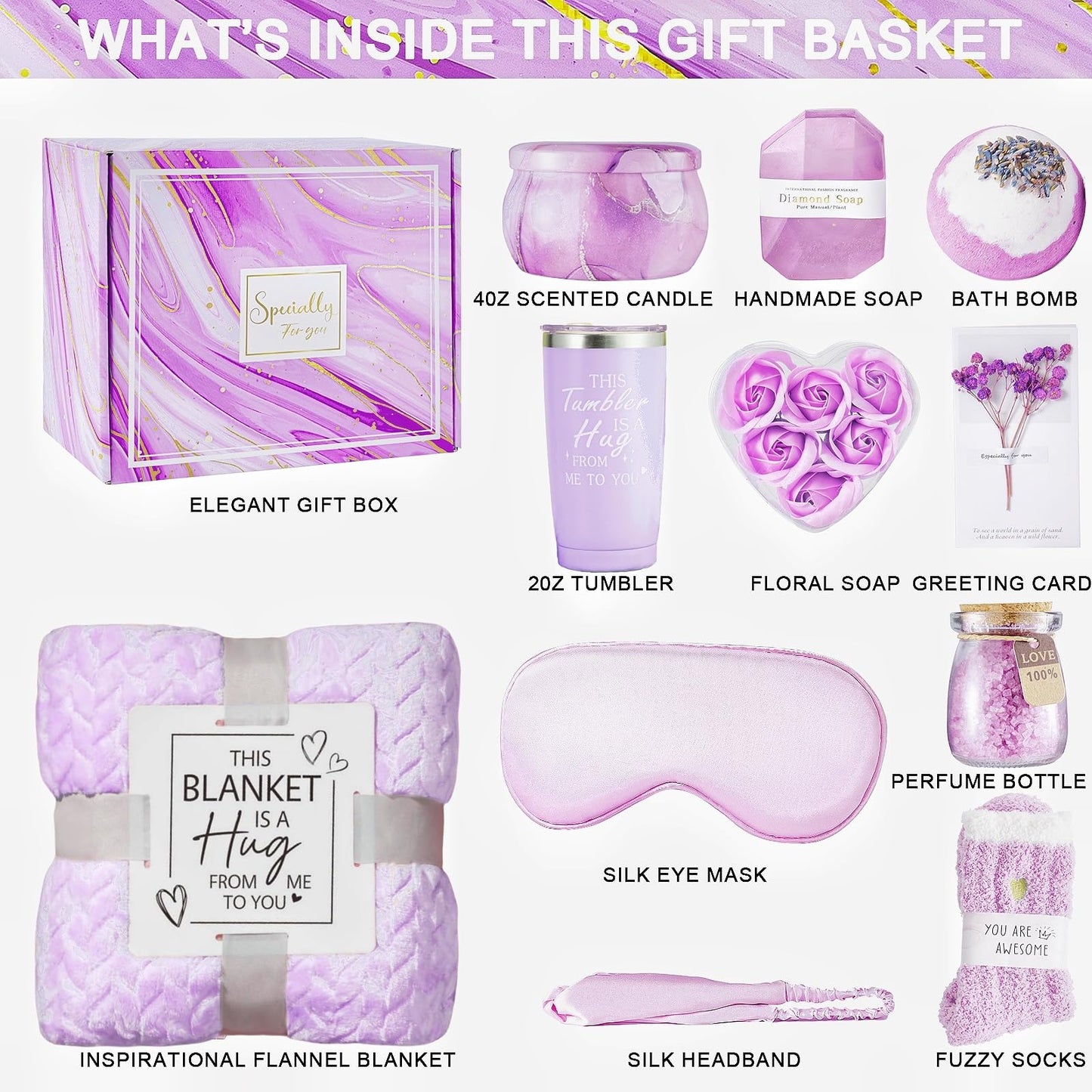 Self Care Gifts for Women, Get Well Gifts for Women, Care Package, Get Well Soon Gift Baskets, Spa Gift Basket, Birthday, Mother's Day Valentines Christmas for Mom Sister Wife Grandma Her Best Friend
