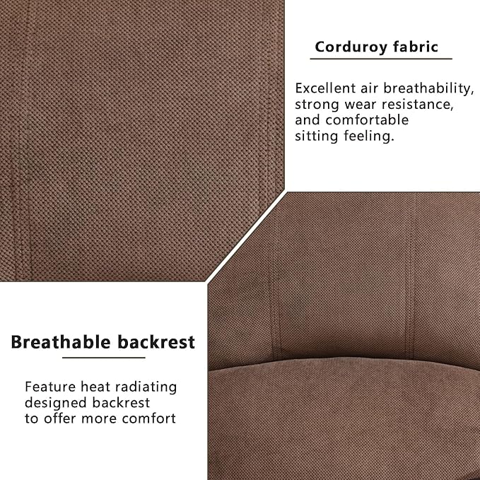A Ainehome Living Room Furniture Set Brown Corduroy Recliner Sofa Set Loveseat Chair Furniture Sofa Set for Living Room/Rv/House/Theater Seating (A-Taupe Brown Corduroy, Sofa+Chair)
