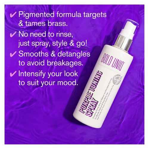 Bold Uniq Blonde Toner Spray & Purple Shampoo, Conditioner & Mask Bundle - Eliminates Brassy Tones From Blonde, Platinum, Silver/Gray Hair. Paraben & Sulfate-free