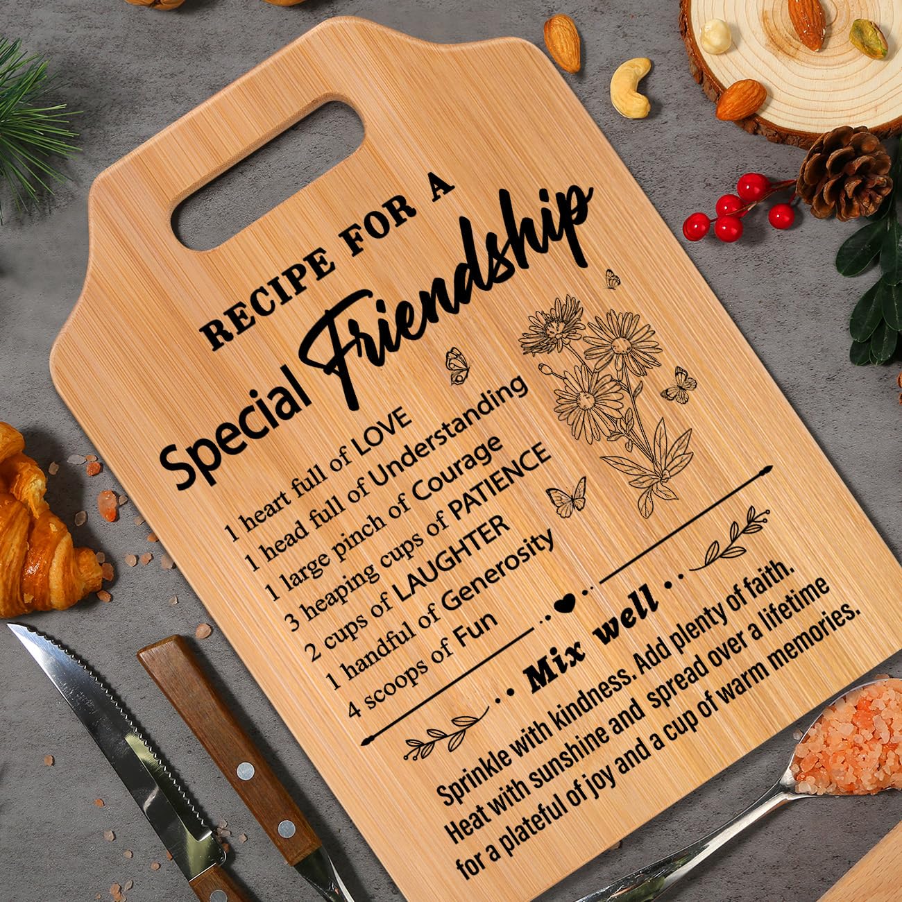 Milcier Friendship Gifts for Women, Birthday Gifts for Women Friendship, Unique Best Friends Cutting Board, Best Friend Christmas Gifts for Woman, Bestie, BFF